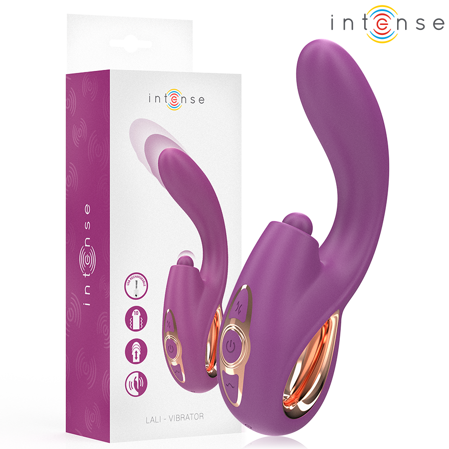 INTENSE - LALI MULTIFUNCIONAL VIBRADOR DE PONTO G COM BATIDA, IMPULSÃO E VIBRAÇÃO ROXO