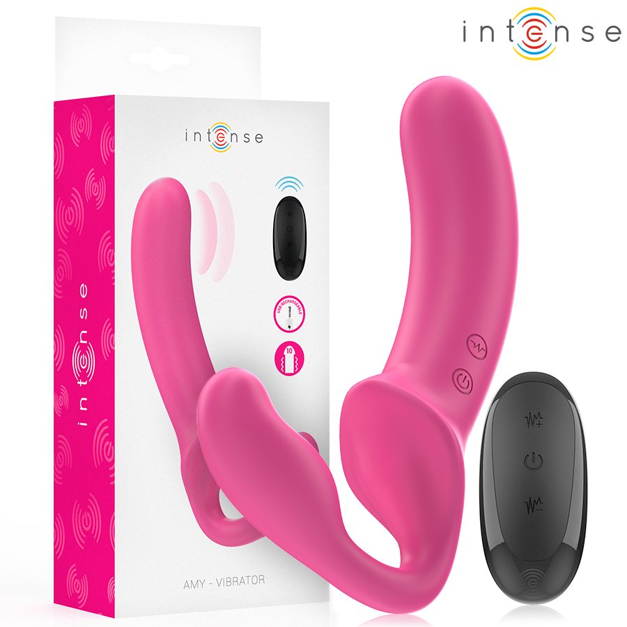 INTENSE - AMY VIBRADOR DUPLO 20 CM ROSA CONTROLE REMOTO