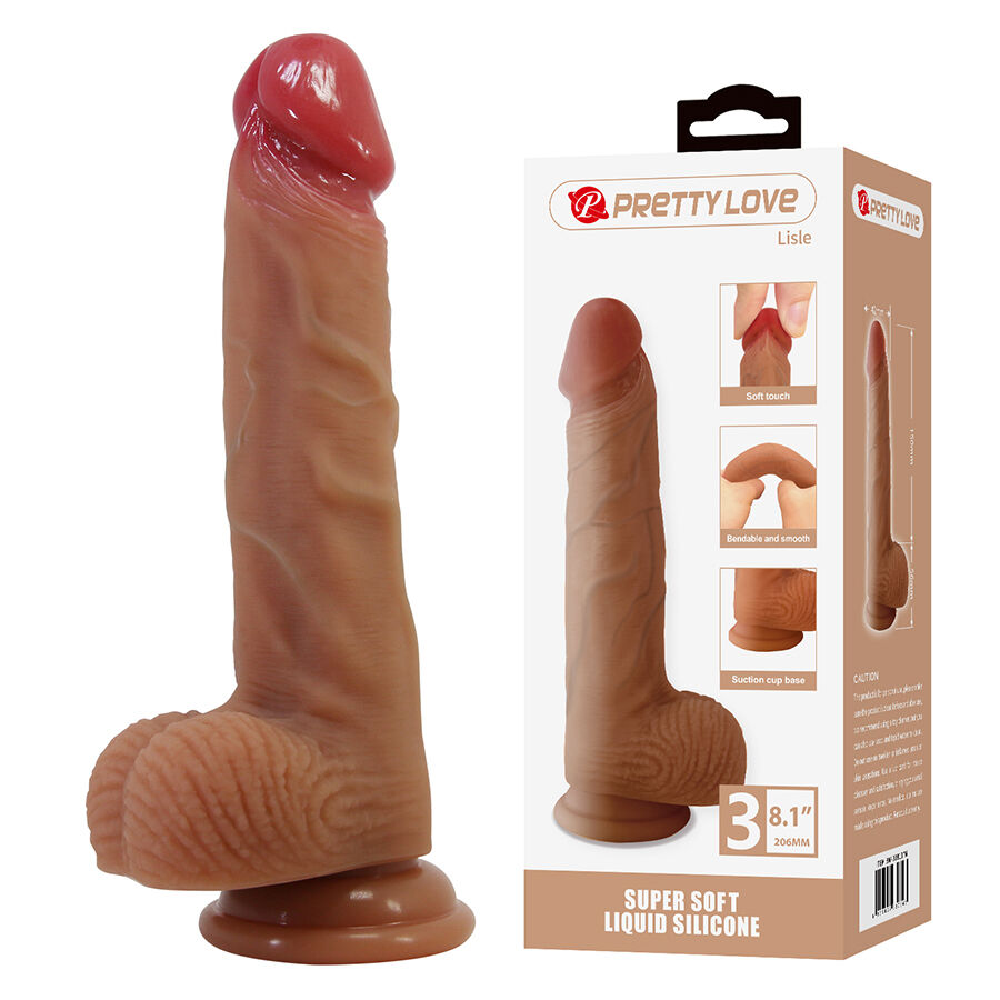 PRETTY LOVE - LISLE DILDO REALISTA COM VENTOSA 20,6 CM -Ø- 4,2 CM