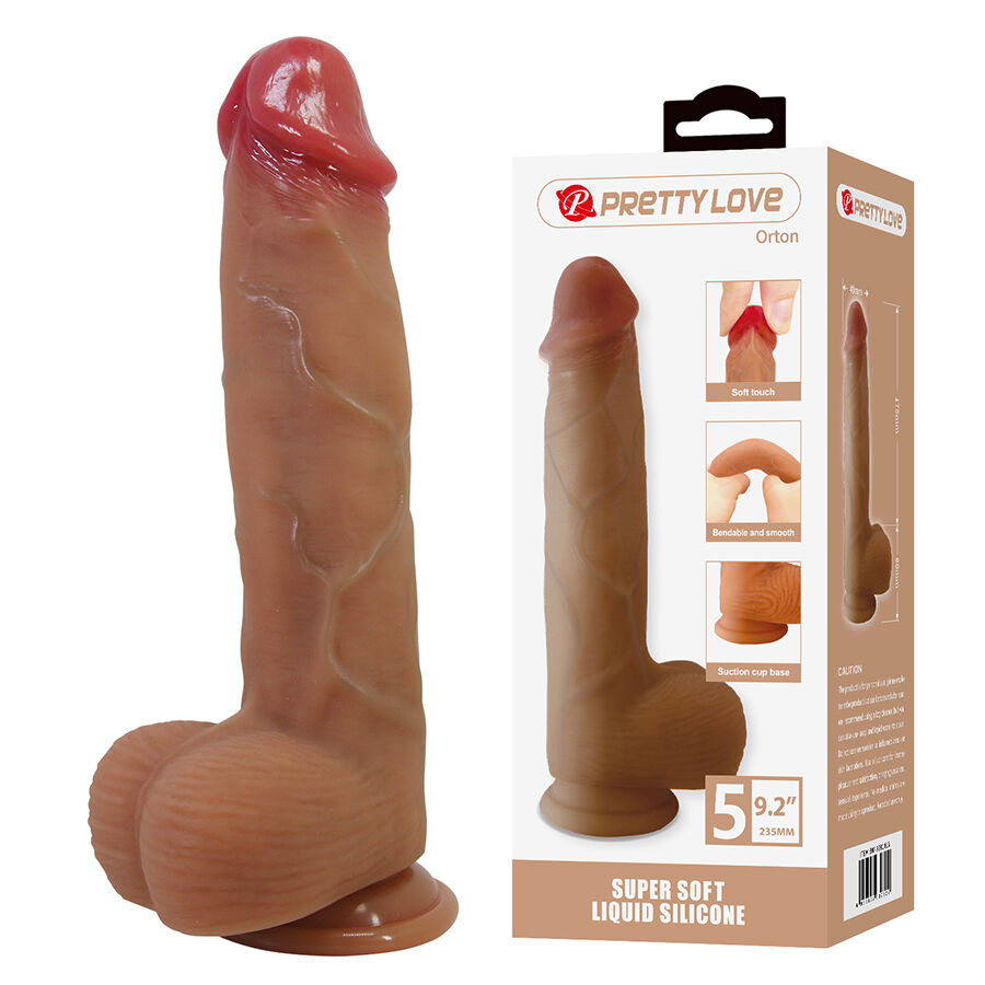PRETTY LOVE - ORTON DILDO REALISTA COM VENTOSA 23,5 CM -Ø- 4,9 CM