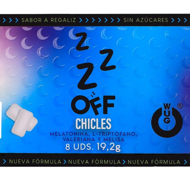 WUG OFF - FUNCTIONAL MELATONIN  VALERIAN LIQUORICE FLAVOUR GUM BLISTER 8 PCS